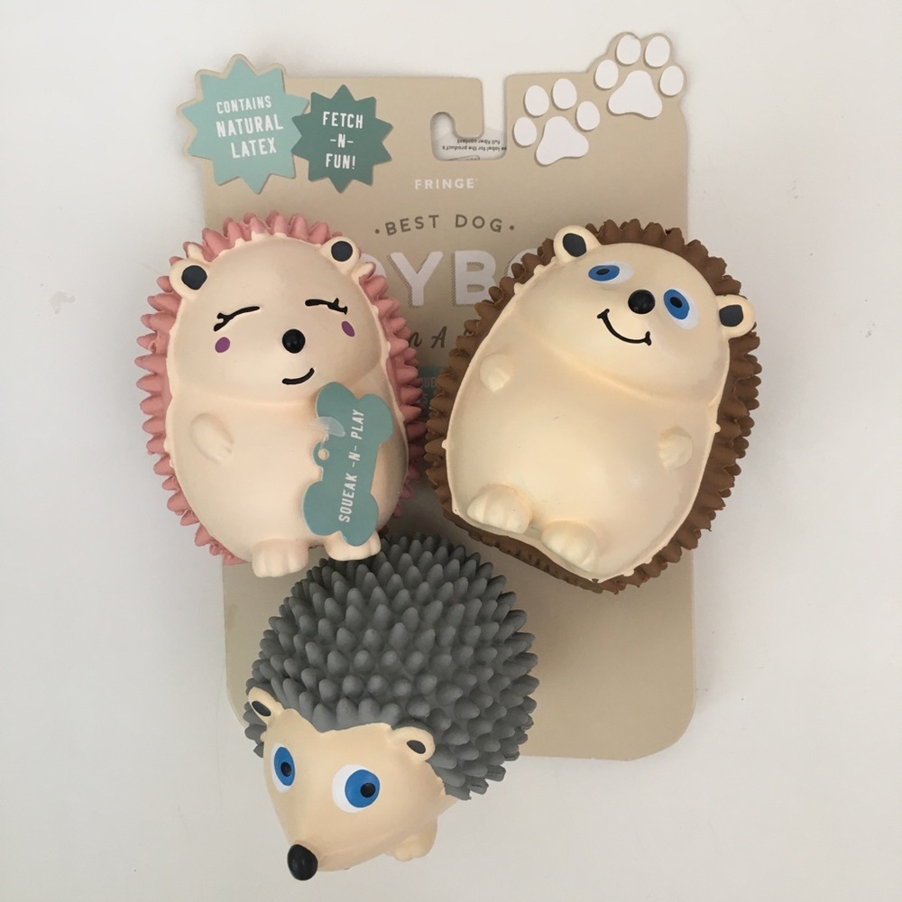 NEW Dog Toys Squeaky 3 Latex Fetch and Play Small Hedgehogs | Fringe